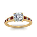 Thumbnail 68 - asscher-cut-swirl-engraved-channel-accent-diamond-engagement-ring-with-ruby-in-FD122866ASRGRUDR-NL-YG