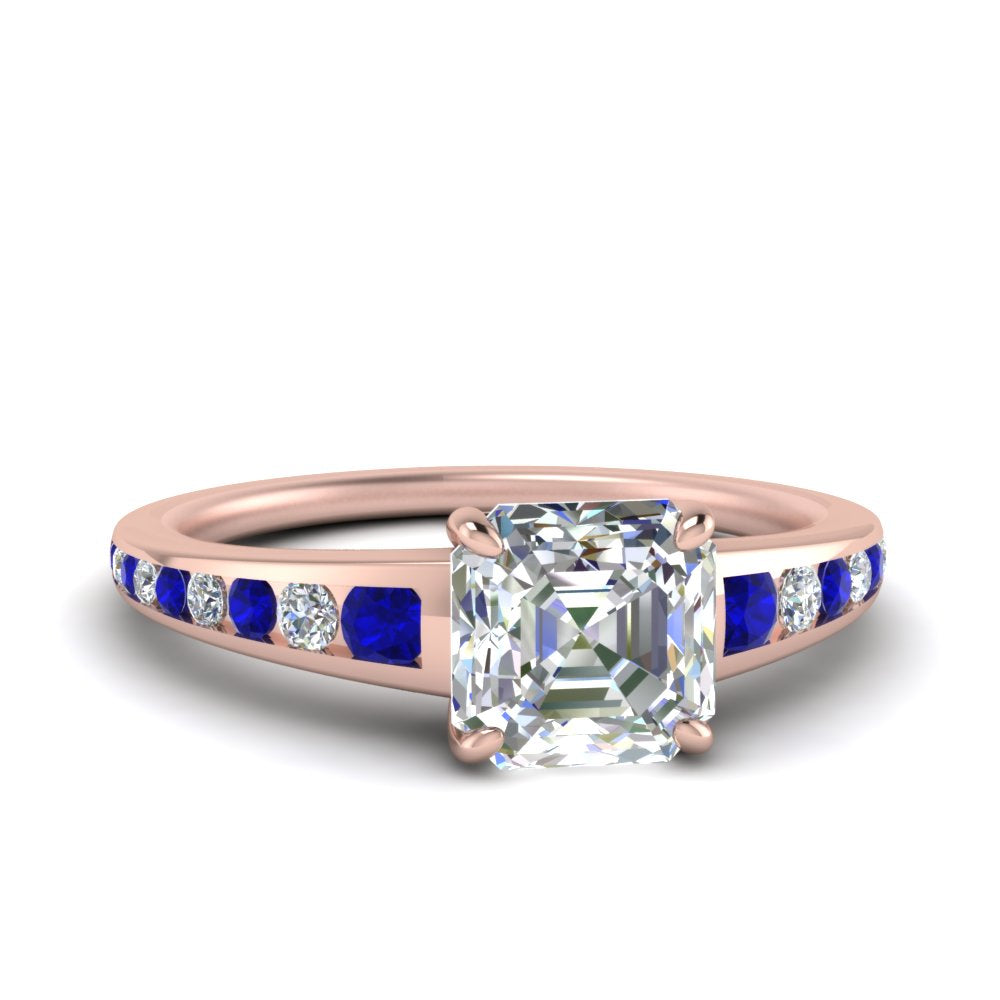 asscher-cut-swirl-engraved-channel-accent-diamond-engagement-ring-with-sapphire-in-FD122866ASRGSABL-NL-RG