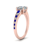 Load image into Gallery viewer, asscher-cut-swirl-engraved-channel-accent-diamond-engagement-ring-with-sapphire-in-FD122866ASRGSABL-NL-RG
