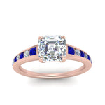 Load image into Gallery viewer, asscher-cut-swirl-engraved-channel-accent-diamond-engagement-ring-with-sapphire-in-FD122866ASRGSABL-NL-RG
