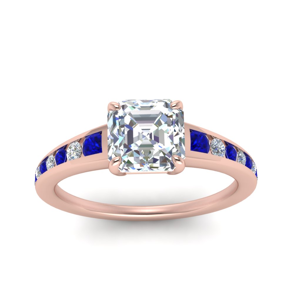 asscher-cut-swirl-engraved-channel-accent-diamond-engagement-ring-with-sapphire-in-FD122866ASRGSABL-NL-RG