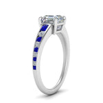 Load image into Gallery viewer, asscher-cut-swirl-engraved-channel-accent-diamond-engagement-ring-with-sapphire-in-FD122866ASRGSABL-NL-WG
