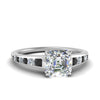 Load image into Gallery viewer, asscher-cut-swirl-engraved-channel-accent-engagement-ring-with-black-diamond-in-FD122866ASRGBLACK-NL-WG