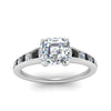 Load image into Gallery viewer, asscher-cut-swirl-engraved-channel-accent-engagement-ring-with-black-diamond-in-FD122866ASRGBLACK-NL-WG
