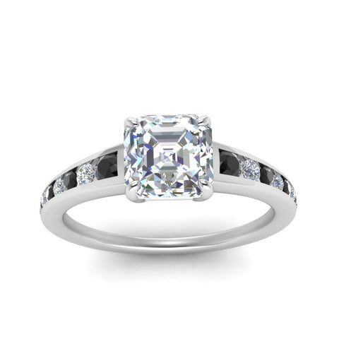 asscher-cut-swirl-engraved-channel-accent-engagement-ring-with-black-diamond-in-FD122866ASRGBLACK-NL-WG