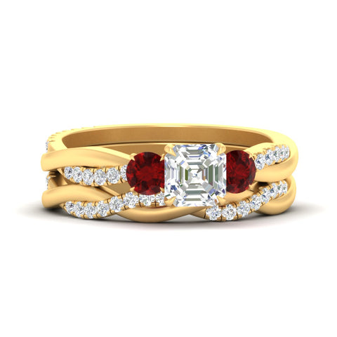 asscher-cut-three-stone-twisted-ruby-wedding-band-in-yellow-gold-fdens3301asgrudrsleep-nl-yg.jpg