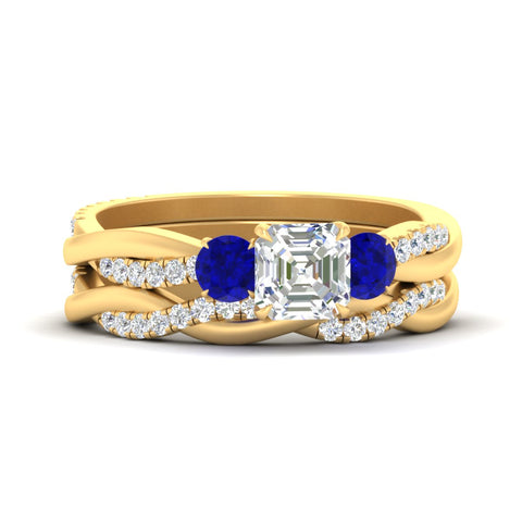 asscher-cut-three-stone-twisted-sapphire-wedding-band-in-yellow-gold-fdens3301asgsablsleep-nl-yg.jpg