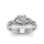 Load image into Gallery viewer, asscher-cut-twisted-diamond-bridal-set-in-14K-white-gold-FD8300AS-NL-WG.jpg
