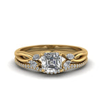 Load image into Gallery viewer, asscher-cut-twisted-diamond-bridal-set-in-14K-yellow-gold-FD8300AS-NL-YG.jpg