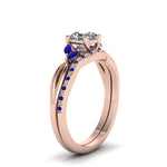 Load image into Gallery viewer, asscher-cut-twisted-diamond-bridal-set-with-blue-sapphire-in-14K-rose-gold-FD8300ASGSABL-NL-RG.jpg