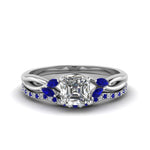 Load image into Gallery viewer, asscher-cut-twisted-diamond-bridal-set-with-blue-sapphire-in-14K-white-gold-FD8300ASGSABL-NL-WG.jpg