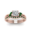 Load image into Gallery viewer, asscher-cut-twisted-diamond-bridal-set-with-emerald-in-14K-rose-gold-FD8300ASGEMGR-NL-RG.jpg
