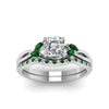 Load image into Gallery viewer, asscher-cut-twisted-diamond-bridal-set-with-emerald-in-14K-white-gold-FD8300ASGEMGR-NL-WG.jpg