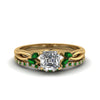 Load image into Gallery viewer, asscher-cut-twisted-diamond-bridal-set-with-emerald-in-14K-yellow-gold-FD8300ASGEMGR-NL-YG.jpg