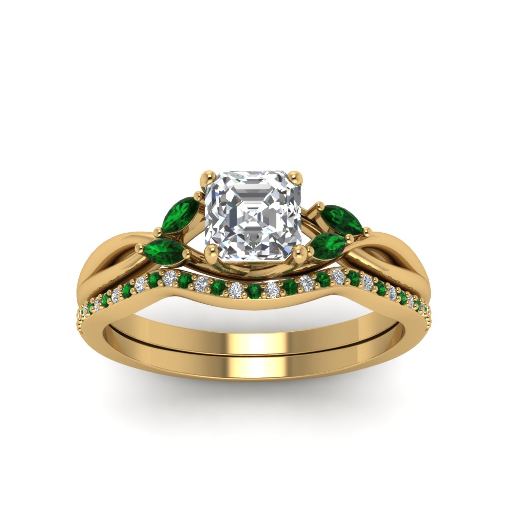 asscher-cut-twisted-diamond-bridal-set-with-emerald-in-14K-yellow-gold-FD8300ASGEMGR-NL-YG.jpg