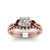 Load image into Gallery viewer, asscher-cut-twisted-diamond-bridal-set-with-ruby-in-14K-rose-gold-FD8300ASGRUDR-NL-RG.jpg