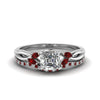 Load image into Gallery viewer, asscher-cut-twisted-diamond-bridal-set-with-ruby-in-14K-white-gold-FD8300ASGRUDR-NL-WG.jpg