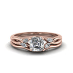 Load image into Gallery viewer, asscher-cut-twisted-diamond-ring-with-matching-curved-band-in-14K-rose-gold-FD8300AS-NL-RG.jpg
