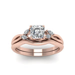 Load image into Gallery viewer, asscher-cut-twisted-diamond-ring-with-matching-curved-band-in-14K-rose-gold-FD8300AS-NL-RG.jpg
