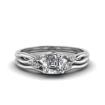 Load image into Gallery viewer, asscher-cut-twisted-diamond-ring-with-matching-curved-band-in-14K-white-gold-FD8300AS-NL-WG.jpg
