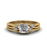 Load image into Gallery viewer, asscher-cut-twisted-diamond-ring-with-matching-curved-band-in-14K-yellow-gold-FD8300AS-NL-YG.jpg
