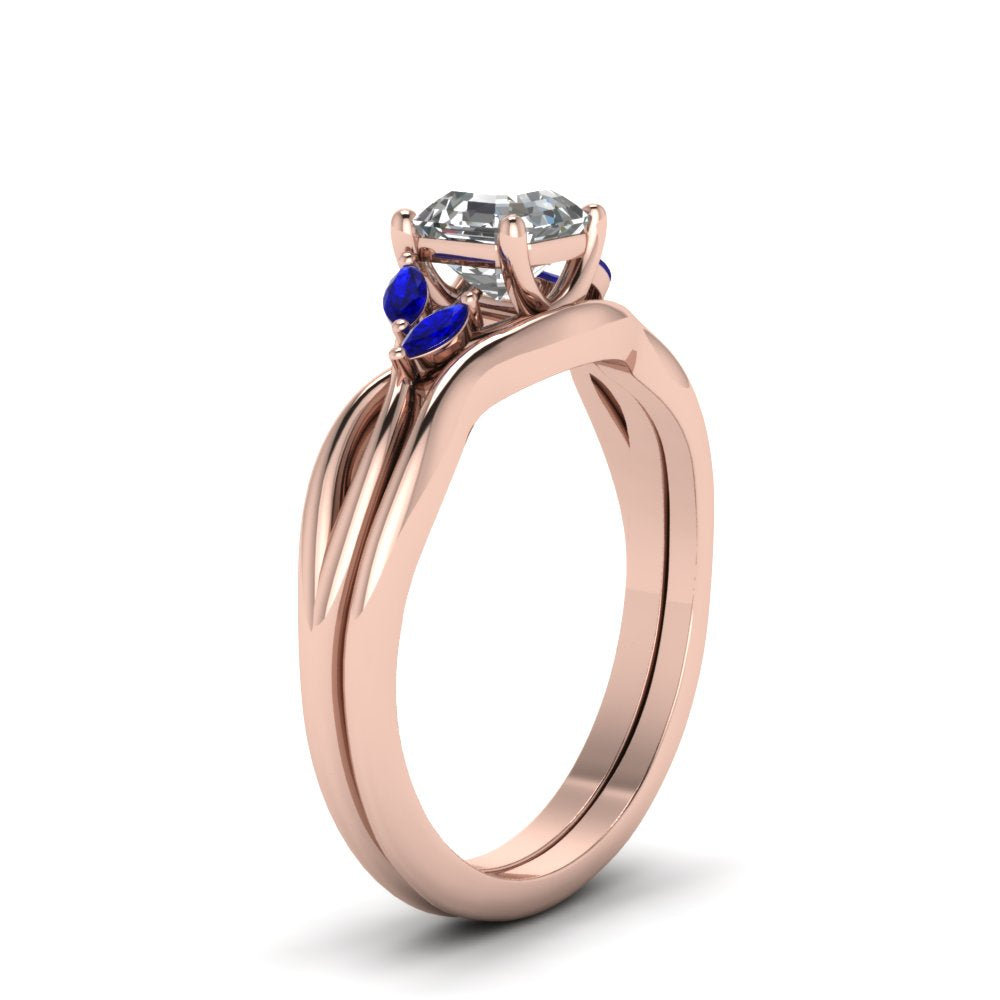 asscher-cut-twisted-diamond-ring-with-matching-curved-band-with-blue-sapphire-in-14K-rose-gold-FD8300ASGSABL-NL-RG.jpg