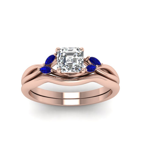 asscher-cut-twisted-diamond-ring-with-matching-curved-band-with-blue-sapphire-in-14K-rose-gold-FD8300ASGSABL-NL-RG.jpg