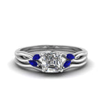 Load image into Gallery viewer, asscher-cut-twisted-diamond-ring-with-matching-curved-band-with-blue-sapphire-in-14K-white-gold-FD8300ASGSABL-NL-WG.jpg
