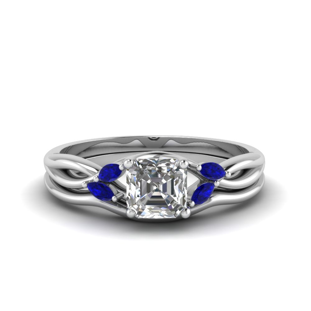 asscher-cut-twisted-diamond-ring-with-matching-curved-band-with-blue-sapphire-in-14K-white-gold-FD8300ASGSABL-NL-WG.jpg