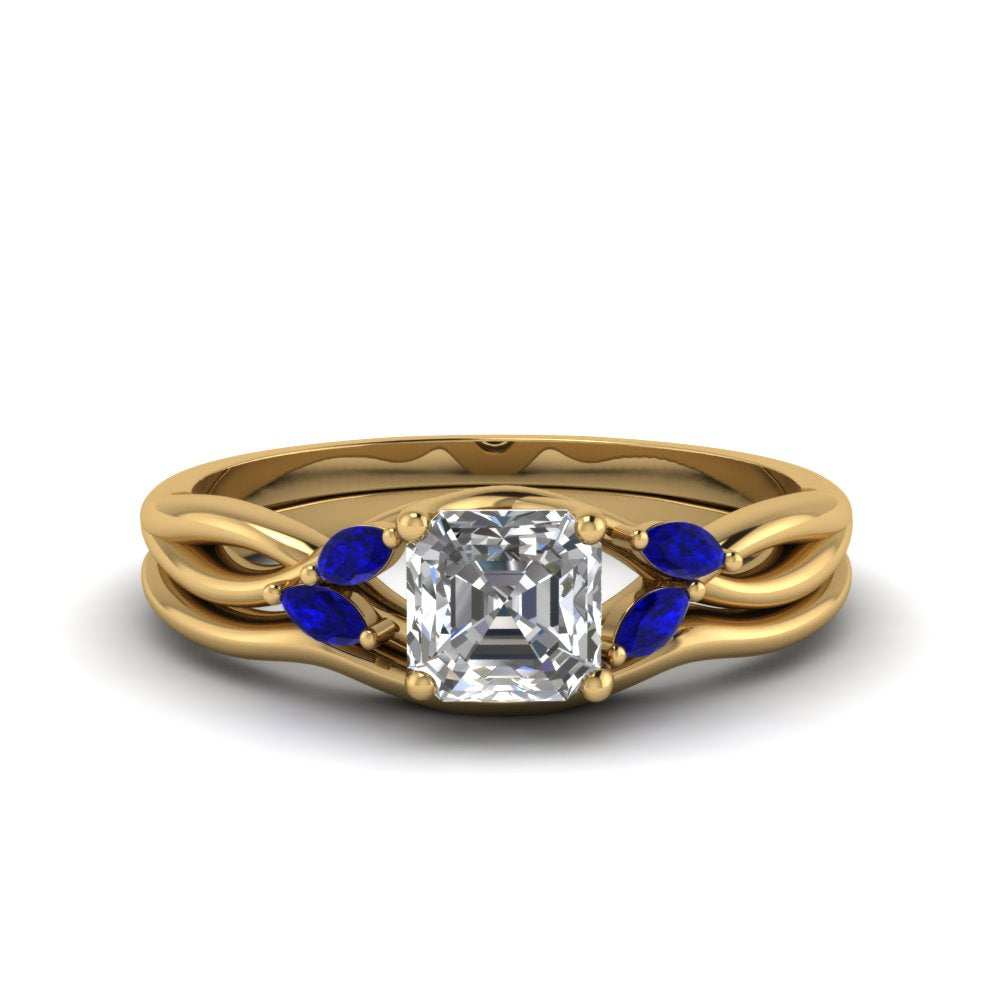 asscher-cut-twisted-diamond-ring-with-matching-curved-band-with-blue-sapphire-in-14K-yellow-gold-FD8300ASGSABL-NL-YG.jpg