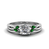 Load image into Gallery viewer, asscher-cut-twisted-diamond-ring-with-matching-curved-band-with-emerald-in-14K-white-gold-FD8300ASGEMGR-NL-WG.jpg