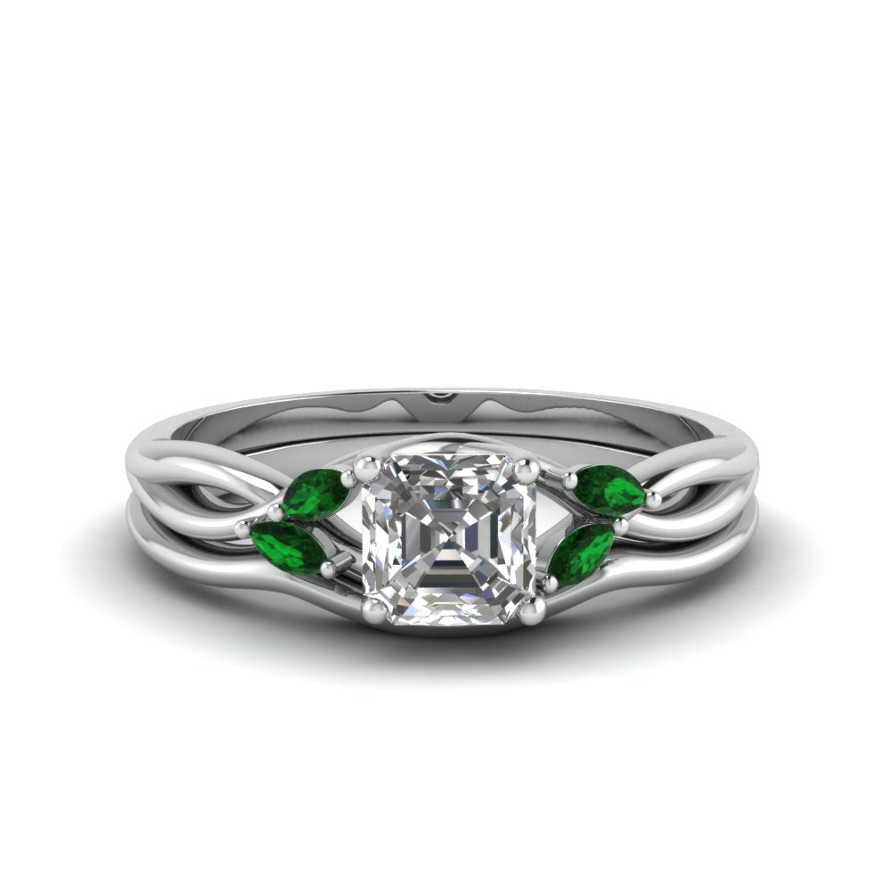 asscher-cut-twisted-diamond-ring-with-matching-curved-band-with-emerald-in-14K-white-gold-FD8300ASGEMGR-NL-WG.jpg