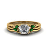 Load image into Gallery viewer, asscher-cut-twisted-diamond-ring-with-matching-curved-band-with-emerald-in-14K-yellow-gold-FD8300ASGEMGR-NL-YG.jpg