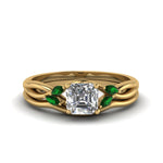 Load image into Gallery viewer, asscher-cut-twisted-diamond-ring-with-matching-curved-band-with-emerald-in-14K-yellow-gold-FD8300ASGEMGR-NL-YG.jpg
