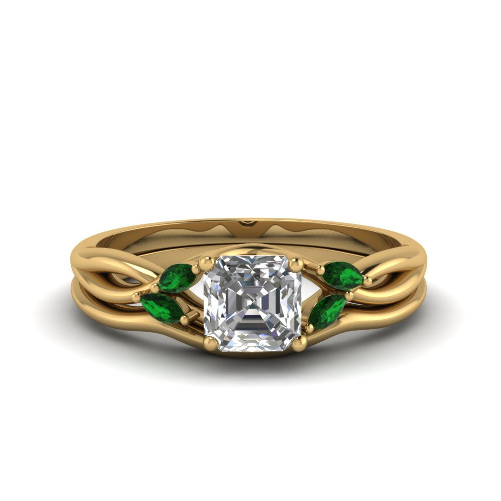 asscher-cut-twisted-diamond-ring-with-matching-curved-band-with-emerald-in-14K-yellow-gold-FD8300ASGEMGR-NL-YG.jpg