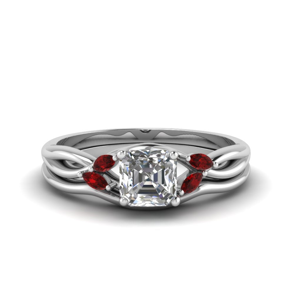 asscher-cut-twisted-diamond-ring-with-matching-curved-band-with-ruby-in-14K-white-gold-FD8300ASGRUDR-NL-WG.jpg