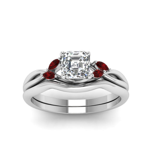 asscher-cut-twisted-diamond-ring-with-matching-curved-band-with-ruby-in-14K-white-gold-FD8300ASGRUDR-NL-WG.jpg