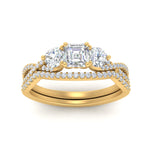 Load image into Gallery viewer, asscher-cut-twisted-floral-prong-diamond-wedding-set-in-yellow-gold-FD10257AS-ANGLE5-NL-YG?v=1756359941
