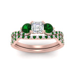 Load image into Gallery viewer, asscher-cut-twisted-floral-prong-emerald-wedding-set-in-rose-gold-FD10257ASGEMGR-ANGLE5-NL-RG?v=1756359941
