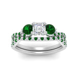 Load image into Gallery viewer, asscher-cut-twisted-floral-prong-emerald-wedding-set-in-white-gold-FD10257ASGEMGR-ANGLE5-NL-WG?v=1756359941
