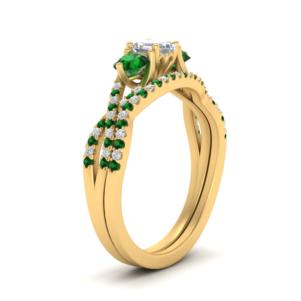 asscher-cut-twisted-floral-prong-emerald-wedding-set-in-yellow-gold-FD10257ASGEMGR-ANGLE2-NL-YG?v=1756359941