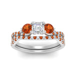 Load image into Gallery viewer, asscher-cut-twisted-floral-prong-orange-sapphire-wedding-set-in-white-gold-FD10257ASGSAOR-ANGLE5-NL-WG?v=1756359941
