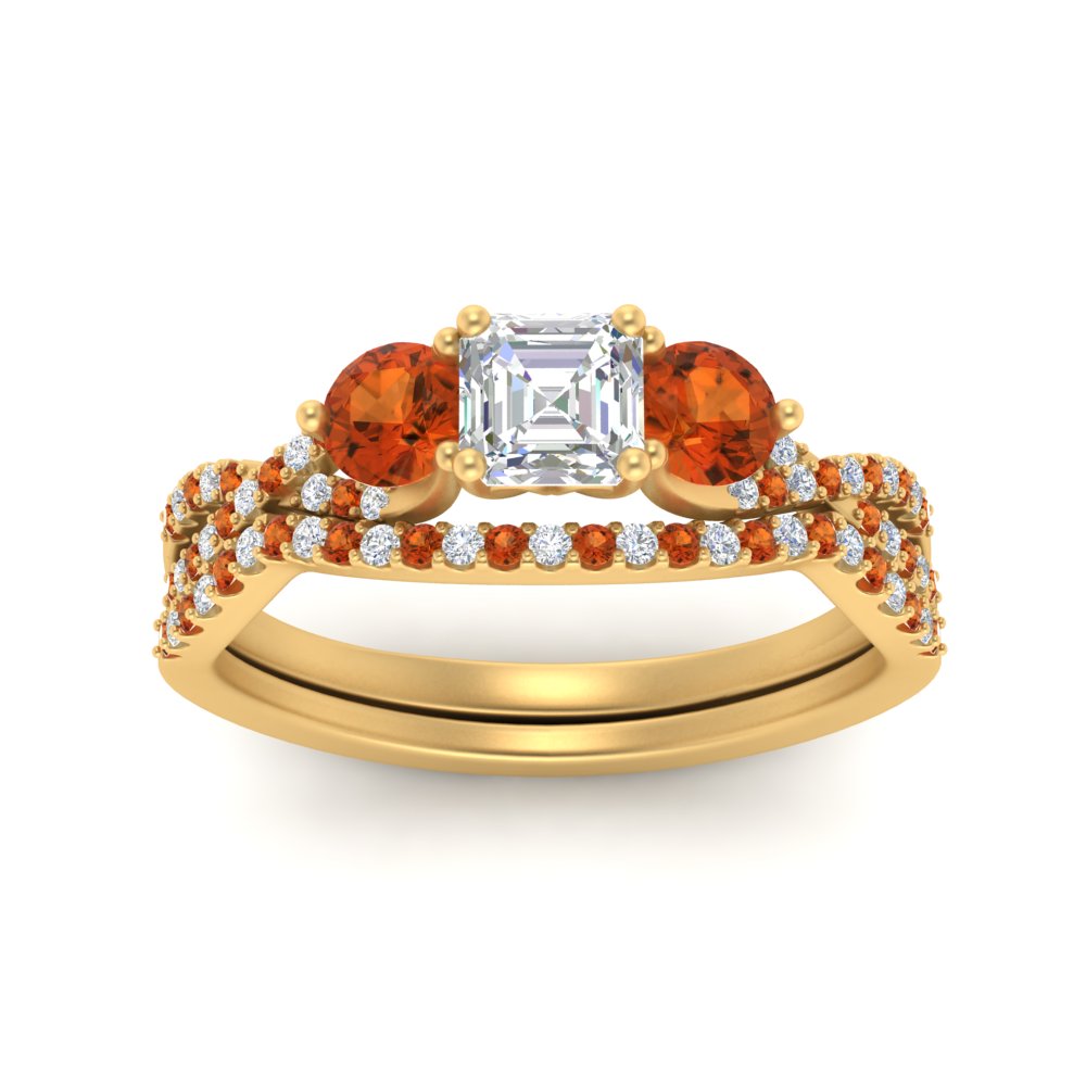 asscher-cut-twisted-floral-prong-orange-sapphire-wedding-set-in-yellow-gold-FD10257ASGSAOR-ANGLE5-NL-YG?v=1756359941