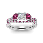 Load image into Gallery viewer, asscher-cut-twisted-floral-prong-pink-sapphire-wedding-set-in-white-gold-FD10257ASGSADRPI-ANGLE5-NL-WG?v=1756359941
