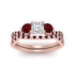 Load image into Gallery viewer, asscher-cut-twisted-floral-prong-ruby-wedding-set-in-rose-gold-FD10257ASGRUDR-ANGLE5-NL-RG?v=1756359941
