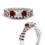 Load image into Gallery viewer, asscher-cut-twisted-floral-prong-ruby-wedding-set-in-white-gold-FD10257ASGRUDR-ANGLE3-NL-WG_4e2e9c21-4fba-439f-ab02-f5a9b777f775?v=1756360099
