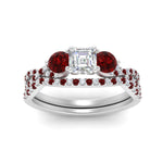 Load image into Gallery viewer, asscher-cut-twisted-floral-prong-ruby-wedding-set-in-white-gold-FD10257ASGRUDR-ANGLE5-NL-WG?v=1756359941
