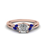 Load image into Gallery viewer, asscher-cut-twisted-petal-diamond-engagement-ring-with-blue-sapphire-in-14K-rose-gold-FD8300ASRGSABL-NL-RG.jpg
