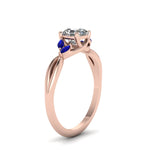 Load image into Gallery viewer, asscher-cut-twisted-petal-diamond-engagement-ring-with-blue-sapphire-in-14K-rose-gold-FD8300ASRGSABL-NL-RG.jpg

