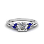 Load image into Gallery viewer, asscher-cut-twisted-petal-diamond-engagement-ring-with-blue-sapphire-in-14K-white-gold-FD8300ASRGSABL-NL-WG.jpg
